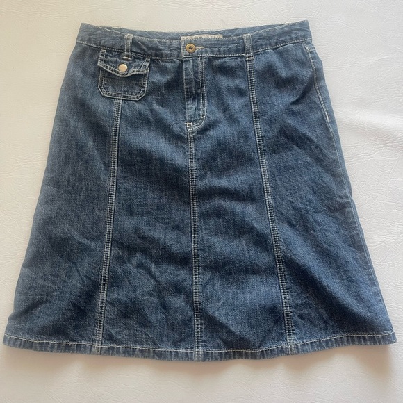 Tommy Hilfiger Denim A-line Hi-low Skirt. sz 8 - Picture 2 of 12